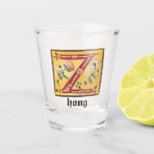 mittelalterliche florale Andeutung Z Monogramm Schnapsglas (Vorderseite)