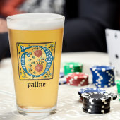 mittelalterliche florale Illumination Letter O Mon Glas