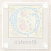 mittelalterliche florale Illumination Letter O Mon Glasuntersetzer (Rückseite)