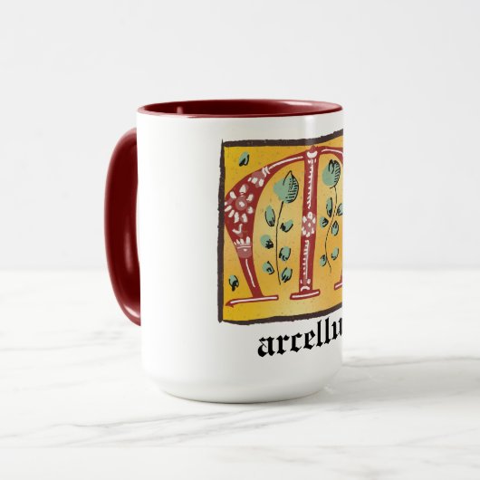 mittelalterliche florale Tasse (Vorderseite Links)