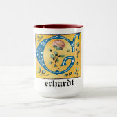 mittelalterliche florale Tasse Letter G Monogramm (Zentrum)