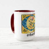 mittelalterliche florale Tasse Letter G Monogramm (Vorderseite Links)