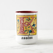 mittelalterliche florale Tasse Letter K Monogramm (Zentrum)