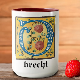 mittelalterliche florale Tasse Letter O Monogramm