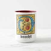 mittelalterliche florale Tasse Letter O Monogramm (Zentrum)