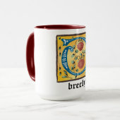 mittelalterliche florale Tasse Letter O Monogramm (Vorderseite Links)