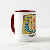 mittelalterliche florale Tasse Letter U Monogramm (Vorderseite Links)