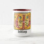 mittelalterliche florale Tasse Letter W Monogramm (Zentrum)