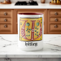 mittelalterliche florale Tasse Letter W Monogramm
