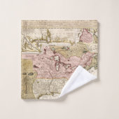 Mittelalterliche französische Karte Amerika Badhandtuch Set (Waschlappen)