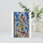 Mittelalterliche Frau, die sich mit Spindel und St Postkarte (Stehend Vorderseite)