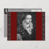 Mittelalterliche Frau Postkarte (Vorne/Hinten)