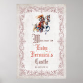 Mittelalterliche Frauen Begrüßungszeichen Poster (Vorne)