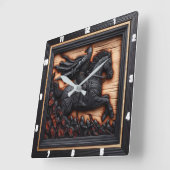 Mittelalterliche Fray: Kunst erschaffen Quadratische Wanduhr (Winkel)