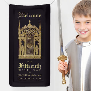Mittelalterliche Geburtstags Begrüßung Gotischer R Banner