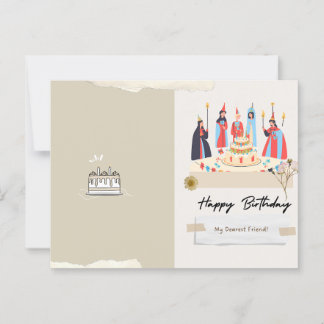 Mittelalterliche Geburtstagskarte Postkarte