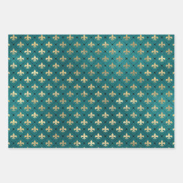 Mittelalterliche Gold Rüstung Aquamarin Elegantes  Geschenkpapier Set