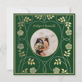 Mittelalterliche goldene Blumenherzen und Schwert Dankeskarte (Rückseite)