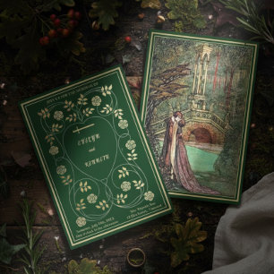 Mittelalterliche Goldflorenkärte und Hochzeit mit  Einladung