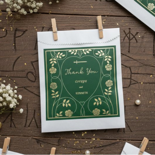 Mittelalterliche Goldflorenkärte und Hochzeit mit Geschenktütchen