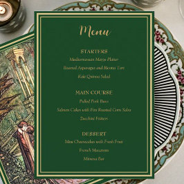 Mittelalterliche Goldflorenkärte und Hochzeit mit  Menükarte