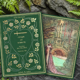 Mittelalterliche Goldflorenkärte und Hochzeit mit  Save The Date