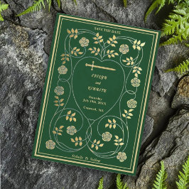 Mittelalterliche Goldflorenkärte und Hochzeit mit Save The Date