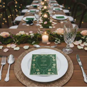 Mittelalterliche Goldflorenkärte und Hochzeit mit  Serviette