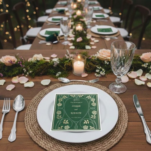 Mittelalterliche Goldflorenkärte und Hochzeit mit  Serviette