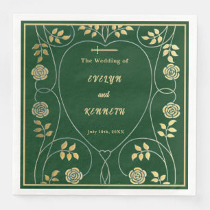 Mittelalterliche Goldflorenkärte und Hochzeit mit Serviette