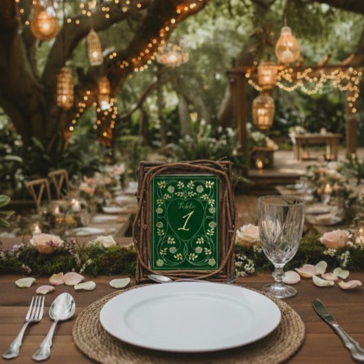 Mittelalterliche Goldflorenkärte und Hochzeit mit Tischnummer