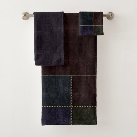 Mittelalterliche goldgegossene Damaskus Quilt Goti Badhandtuch Set (Insitu)