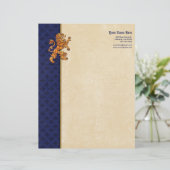 Mittelalterliche Goldlöwe-Blau-Lilie Briefkopf (Stehend Vorderseite)