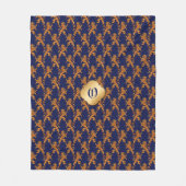 Mittelalterliche Goldlöwe-Blau-Lilie Fleecedecke (Vorderseite)
