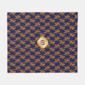 Mittelalterliche Goldlöwe-Blau-Lilie Fleecedecke (Vorderseite (Horizontal))