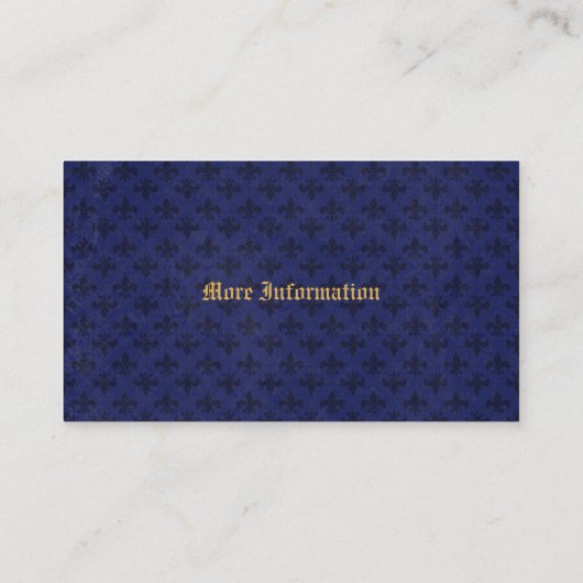 Mittelalterliche Goldlöwe-Blau-Lilie Visitenkarte (Rückseite)