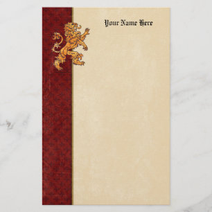 Mittelalterliche Goldlöwe-Rot-Lilie Briefpapier