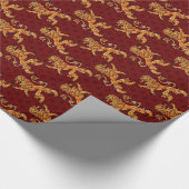 Mittelalterliche Goldlöwe-Rot-Lilie Geschenkpapier (Ecke)