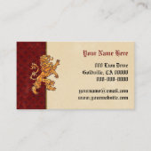 Mittelalterliche Goldlöwe-Rot-Lilie Visitenkarte (Vorderseite)