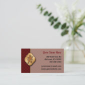 Mittelalterliche Goldlöwe-Rot-Lilie Visitenkarte (Stehend Vorderseite)