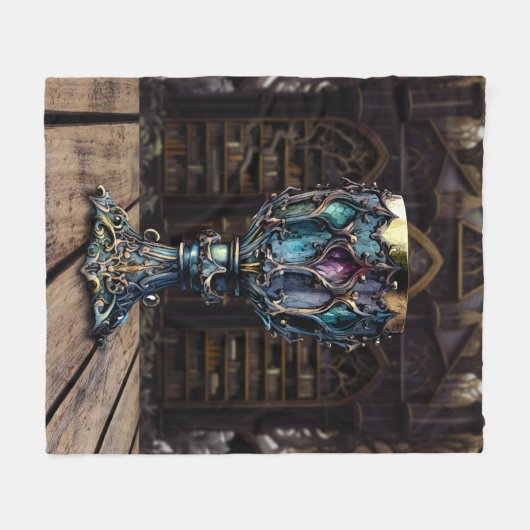 Mittelalterliche Gotik Lila Fleecedecke (Vorderseite (Horizontal))