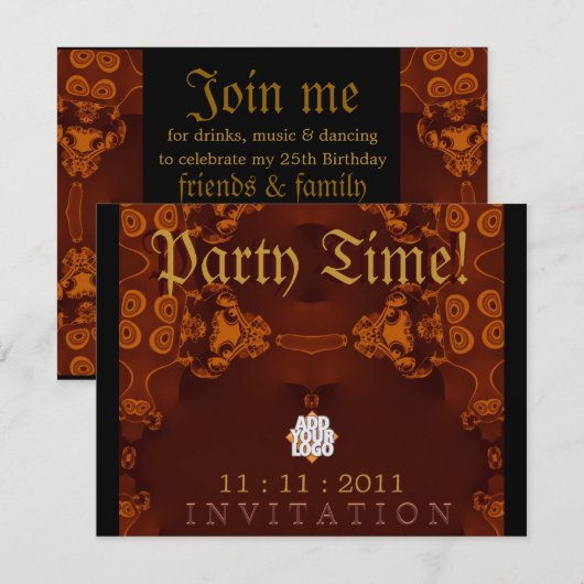 Mittelalterliche gotische Party Einladung (Vorne/Hinten)