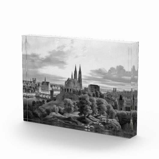 mittelalterliche Grayscale Stadt Fotoblock (Rechts)