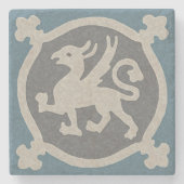 Mittelalterliche Griffin Tile Steinuntersetzer