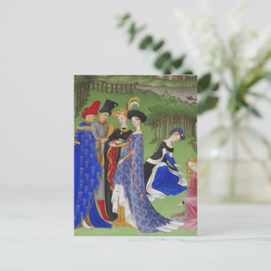 Mittelalterliche Grüße Postkarte (Stehend Vorderseite)