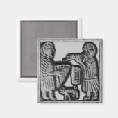 Mittelalterliche Harfe und Rohre mit Kat Magnet (Vorderseite/Rückseite)