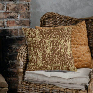 Mittelalterliche Heraldik Chateau Chic Braun und B Kissen