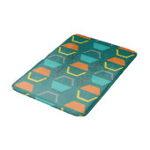 Mittelalterliche Hexagons Aquamarin Badematte (Schrägansicht)