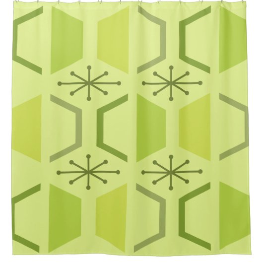 Mittelalterliche Hexagons Chartreuse Duschvorhang (Vorderseite)