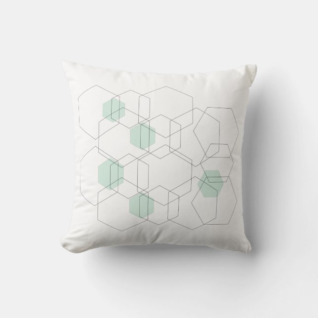 Mittelalterliche Hexagons mit moderner Minimalisti Kissen (Vorderseite)
